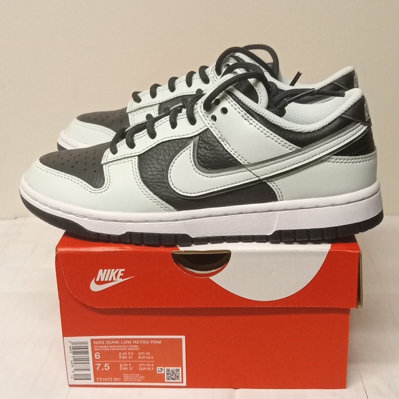 Nike Dunk Low Retro PRM/Dark Smoke Grey-White-Barely Green/6Y=7.5W /FZ1670-001 - Picture 6 of 15